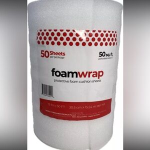 Protective Foam Wrap 50 sheets 12" x 50' Perforated Sheets Recyclable 3mm